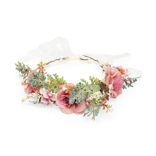 Radhu & Kabby Pink Floral Headband for Girls | Elegant Flower Crown Hair Accessory