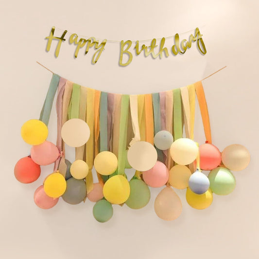 Festava Pastel Multi-Colored Happy Birthday Party Decorations for Celebrations and Events