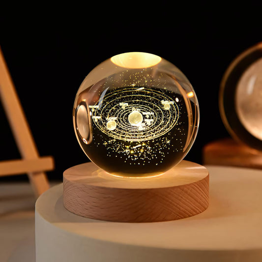 DEXAOL 3D Galaxy Crystal Ball Night Lamp – Uniquely Engraved Decorative Light